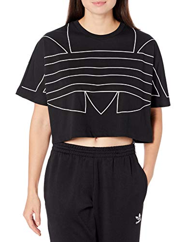 adidas Originals womens Large Logo T-Shirt Black/White Large