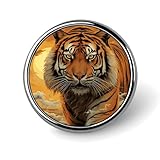 Runde Anstecknadeln, lustige Knöpfe, Broschen, Reversnadeln, 2,5 cm, modische Hut- und Hemdennadeln, aufgehende Sonne, Tiger-Krawattennadeln, Ansteckknöpfe, Partyzubehör, Dekoration, Anstecknadeln f