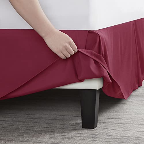 Image of Nestl Red Heaven Full Bed Skirt - Full Size Bed Skirt 14 Inch Drop - Brushed Microfiber Bed Skirts - Hotel Quality Pleated Bed Skirt - Shrinkage & Fade Resistant