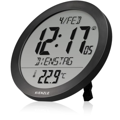 Kienzle horloge murale radio pilotée DCF 18,7 cm température noire
