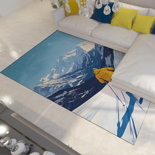 Tapis de montagne antidérapant et lavable pour sol de bureau - 2