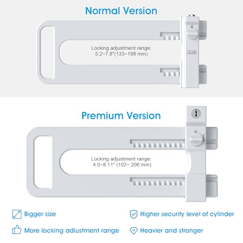 AST Double Door Lockout Device, French Door Reinforcement Lock with 3 Keys, Lockout to Double Door Knobset and Handleset, Childproof Door Lock, Premium Version (Matte White with Keyed Differ) by AST - Image 9