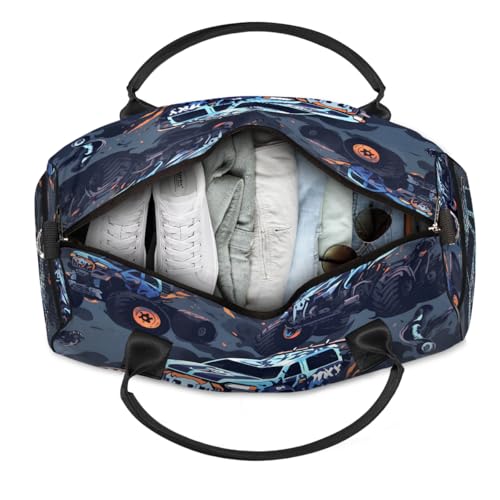 Monster Truck Travel Duffle Bag for Women Men Foldable Waterproof Weekender Bag Carry on Tote for Overnight Sports Gym Monster Truck4