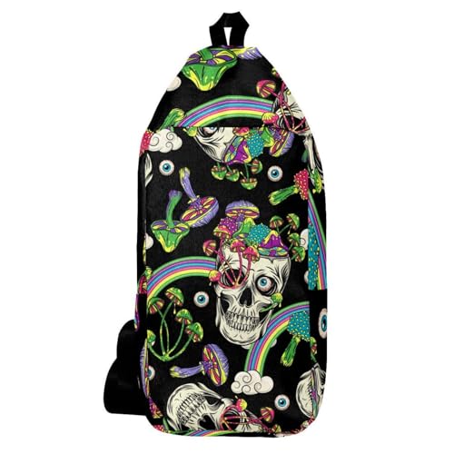 Sac à dos à bandoulière tête de mort pour homme et femme multicolore