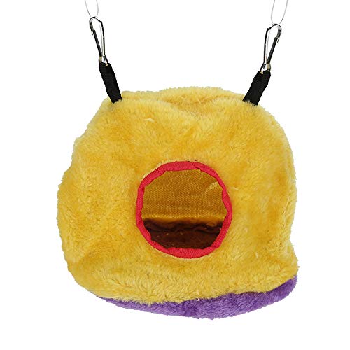 Mbeysaq Ninho de papagaio à prova de vento quente rede de pelúcia balanço cama caverna para animais