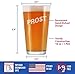 Prost - German Cheers - Fun Pint Glasses for Beer - Germany Themed Party Decor for Men and Women - 16 oz Large Mug