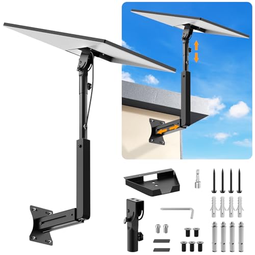 Bloazzup Starlink Mount, Adjustable Starlink Wall Mount Gen 3 with Telescoping Support Arm, Rustproof, Weatherproof for Concrete Walls and Wood Walls, Easy Installation Black