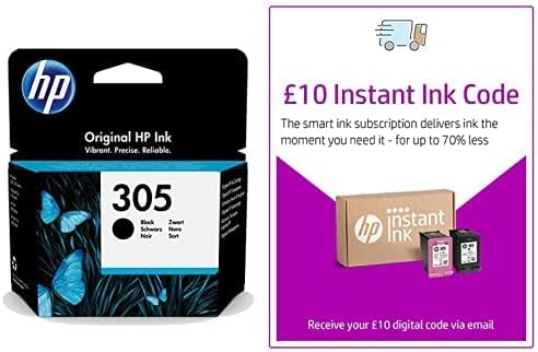 HP 3YM61AE 305 Original Ink Cartridge, Black, Single Pack and £10 Instant Ink Credit