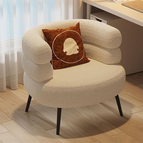 Sillón Minimalista Tela Blanco miniatura 1