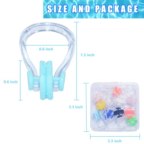 10 Pcs Waterproof Swimming Nose Clip Silica Gel Swim Nose Plug 10 Colors for Kids Children Adults