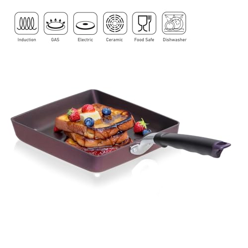 TECHEF - Tamagoyaki Japanese Omelette Pan/Egg Pan, Made in Korea (Purple) (Large) - Thumbnail 3