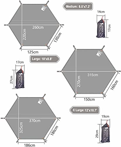 Image of HIKEMAN Camping Tarp Tent Footprint - Multi-Purpose Waterproof Outdoor Groundsheet, Hexagon Ground Covering Mat Tent & Awning Carpet For Camping Hiking Picnic