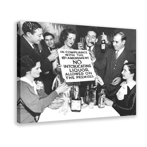 Impression sur toile Prohibition Ends décos murales de bar et grand tableau de salon 61x91 cm