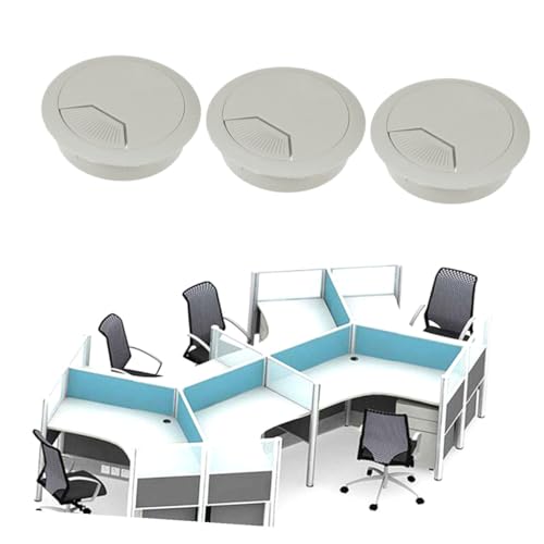 12pcs Tapa para Orificio de Cable Organizador Gris Blanco para Escritorio, Gestión de Cables para Oficina y Hogar miniatura 3