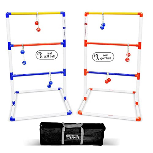 DOCTOR SPORT Leitergolf Lot de 2 jeux de lancer en plastique complet avec Bolas - 3 x 2 jeux de sac de transport - officiel (plastique - Bolas dur) Cover