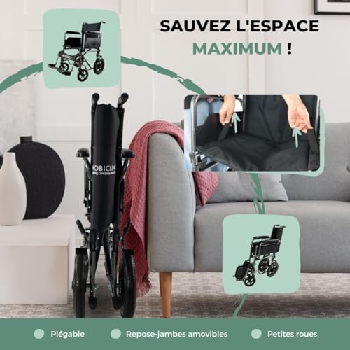 Fauteuil roulant pliable pour intérieur compact Mobiclinic à roues légères - 8