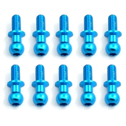 RC�������i For Tamiya For TT01 For TT02 For Sakura D5 1/10 RC �h���t�g�J�[ �X�y�A�p�[�c 10�� M3 �����Z�p�{�[���w�b�h�l�W(Blue)