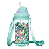 Sin BPA Smiggle Skip Teeny Tiny, botella de agua rellenable para guardería con asa de transporte, boquilla a presión suave y 400 ml de capacidad  Con dibujos de unicornios