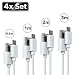 Produktbild JAMEGA  Micro USB Kabel 4er Pack (0,5m 1m 2m 3m) | USB Ladekabel Datenkabel für Micro USB Geräte kompatibel mit Samsung, HTC, Huawei, Sony, Nokia, Nexus, Kindle, PS4 Xbox Controller UVM.  Weiß