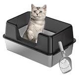 Qpets Stainless Steel Cat Litter Box — view 1