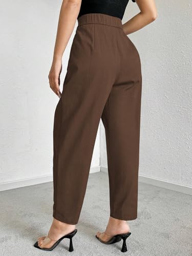 Image of GRECIILOOKS Balloon Fit Ankle Length Women Casual Trousers | Ankle Length Pants for Women Zip & Button | Woman Trousers Balloon Pants
