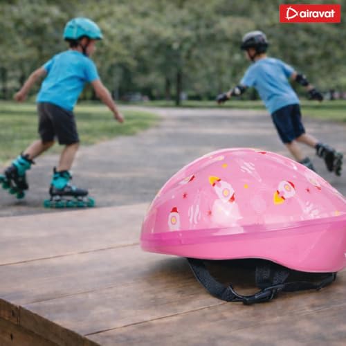 Image of Airavat Mini Rider Kids Cycling & Skating Helmet, Aerodynamic Shape, Size Adjustable with Quick Release Buckle (Pink, Extra Small (44-48 cm))