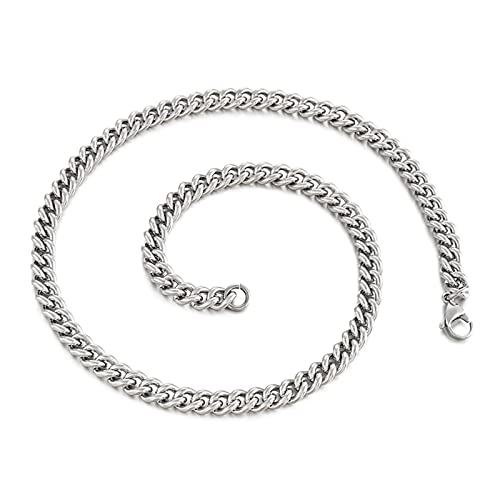 Cadena de Acero Inoxidable 7 mm Anti Alergias: Collar que No se Oxida para Hombre