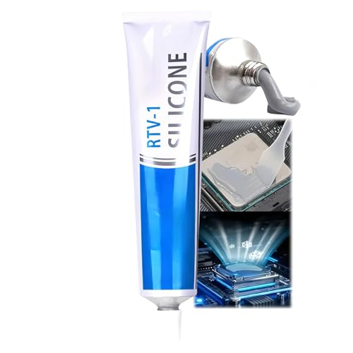 AurolaGlow Pasta térmica de alto rendimiento de 50 ml para CPU y GPU, compuesto disipador de calor gris, fácil de aplicar, resistencia a altas temperaturas, conducción óptima del calor para