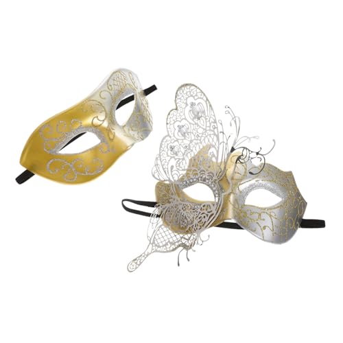Masque de mascarade pour femmes et hommes en dentelle noire 2 pièces