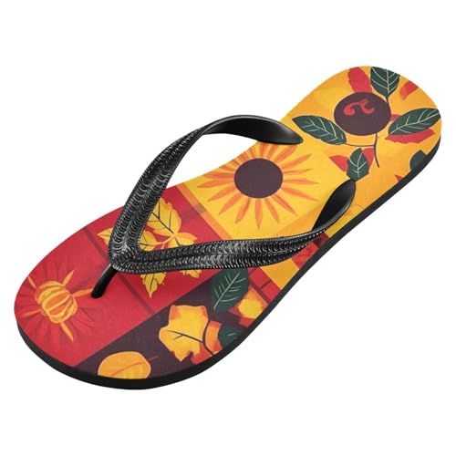 Women Beach Summer Casual Flip Flop Autumn Leaves ThankgivingQuick Dry Sandals Slipper for Men 214B8186