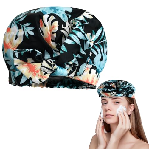Bonnet De Douche, Bonnet Douche Femme, Hapeau de Douche Réutilisable, Bandes Élastiques Bonnet De Douche, Imperméable Bonnet Cheveux pour Femmes Filles Douche SPA Salon
