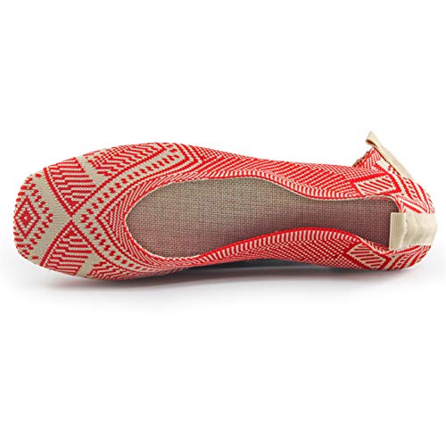 Image of RVROVIC Women Flat Shoes Knitted Lightweight Slip-on Loafers Breathabel Soft Comfortable Ballet Flats