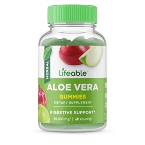 Lifeable Aloe Vera Supplement Gummies for Adults – 50 mg – Great Tasting Natural Flavored Gummy – Gluten Free, Vegan…