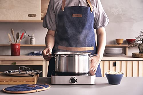 Le Creuset Delantal de chef, Lona 100% algodón, 88 cm largo, Azul Denim, 45003007760800