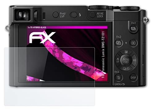 atFoliX Plastic Glass Protective Film compatible with Panasonic Lumix DMC-TZ101 Glass Protector, 9H Hybrid-Glass FX Glass Screen Protector of plastic