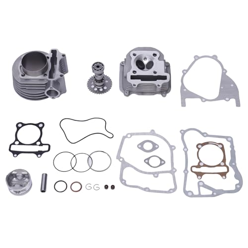 JDCEREN Cylinder Kit 150CC Big Bore Kit, 61mm GY6 Cylinder Kit, Cylinder Rebuild Kit for GY6 150cc Air Cooled Engine, 4 Wheeler Go Kart, Dirt Bike