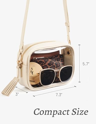 Yarnic Clear Bag Stadium Approved, PVC Transparent Crossbody Purse Small Clear Crossbody Bag with Adjustable Shoulder Strap3