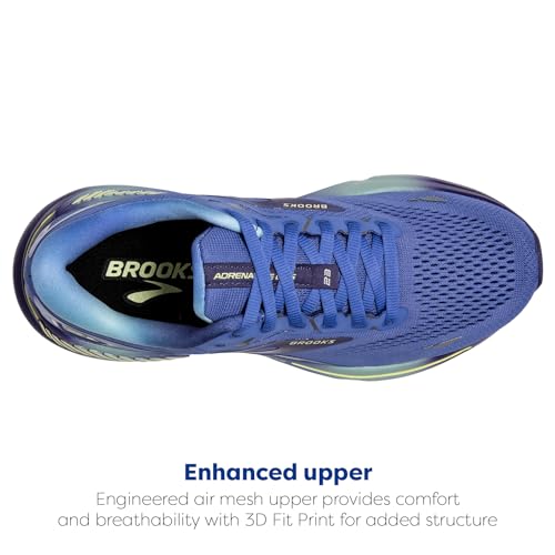 Brooks Brooks Women’s Adrenaline GTS 23 Supportive Running Shoe - Baja Blue/Wisteria/Yellow Lime - 10 Medium