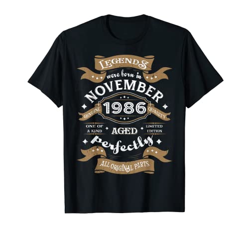 Leyendas nacieron en noviembre de 1986 regalo de cumpleaños Camiseta