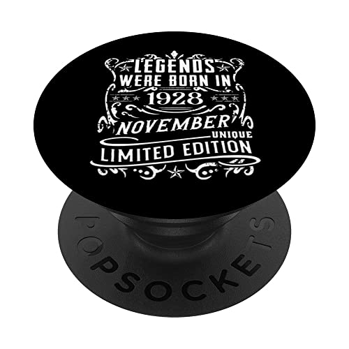 Cumpleaños Noviembre 1928 Edición Limitada Regalo Vintage PopSockets PopGrip Intercambiable