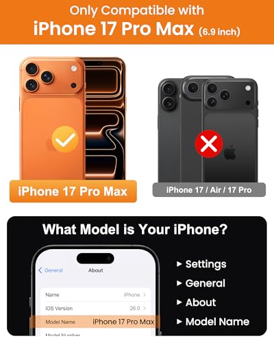 Image of Vihibii for iPhone 17 Pro Max Cover Magnetic Back with Build-in Stand, [Compatible with Magsafe], Rugged Shockproof Protective Back & Transparent Slim Case for iPhone 17 Pro Max 2025 6.9 inch, Clear
