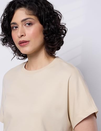 Image of Symbol Premium Women's Oversized Cotton Cropped T-Shirt (Stylish | Super Soft | Round Neck | Solid) (Available in Plus Sizes)