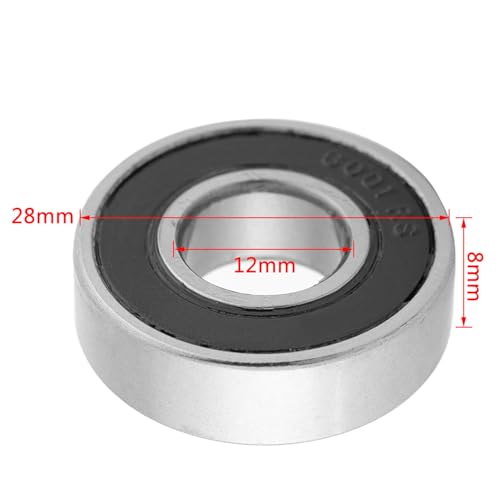 10 szt. 6001-2RS łożyska kulkowe z głębokim rowkiem, gumowe, uszczelnione, 12 x 28 x 8 mm
