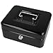 Produktbild Westcott Geldkassette abschließbar (20 cm) Schwarz | Abschließbare Box aus Stahlblech mit 2 Schlüsseln | Herausnehmbare Einlage für Münzen mit 3 Fächern | E-51001 BLACK