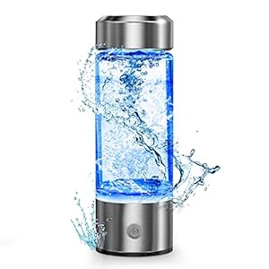 Hydrogen Water Bottle, Portable Hydrogen Water Ionizer Machine, Hydrogen Water Generator, Rechargeable Hydrogen Rich Water Glass Health Cup for Home Travel (Silvery)