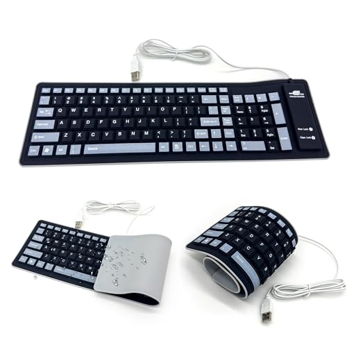 Clavier pliable en silicone étanche anti-poussière et silencieux pour ordinateur portable