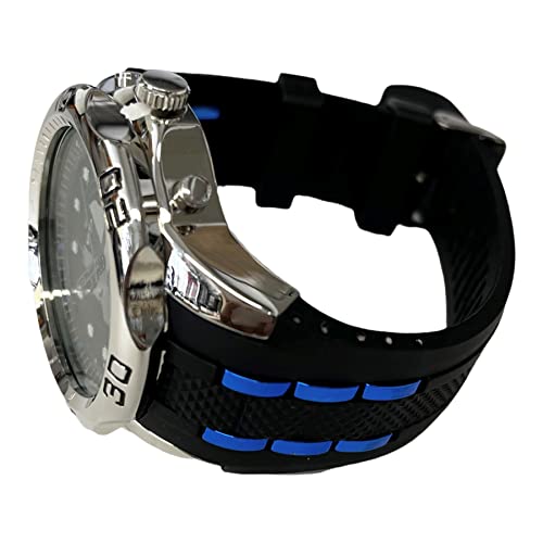 Image of Accutime Men's Disney LucasFilm Star Wars: The Bad Batch Silver Analog Quartz Wrist Watch with Blue Accents, Black Strap for Male, man, Adult (Model: BAD9001AZ)
