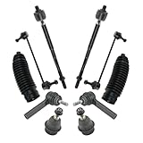TRQ Front Steering & Suspension Kit Ball Joint Steering Rack & Pinion Bellow Sway Bar Stabilizer Link Tie Rod Compatible with 2009-2020 Dodge Journey