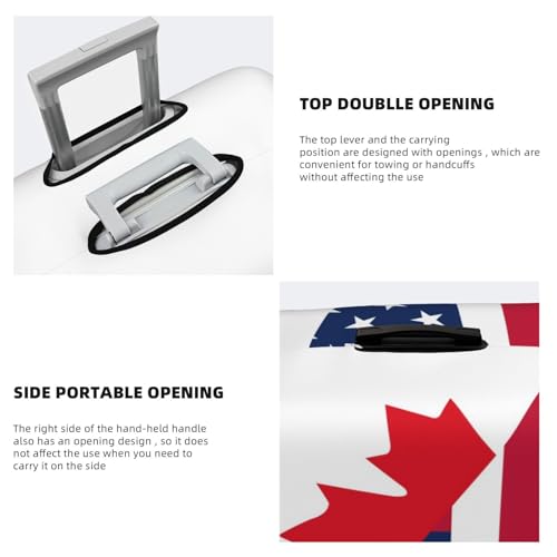 USA Canada Flag Travel Luggage Covers - Elasticity Suitcase Covers Protector for Luggage 18-32 Inch4