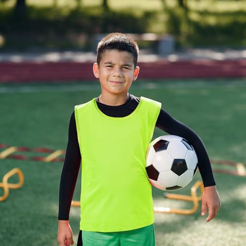 Image of Sintege 12 Pcs Soccer Pinnies Pennies Jersey Scrimmage Vest Sports Practice Jersey Mesh Basketball Vest for Youth Adult Kids
